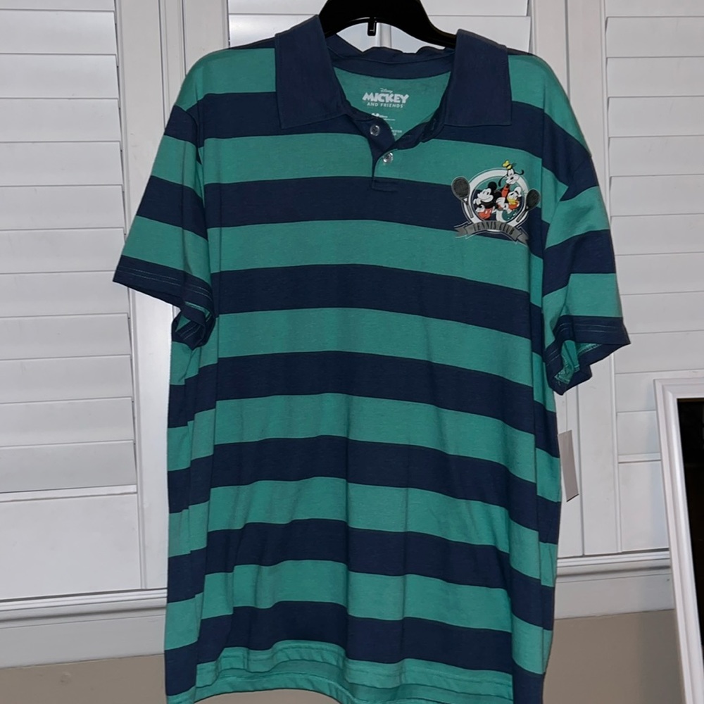 Men’s Disney Mickey Mouse striped polo size XXL NWT